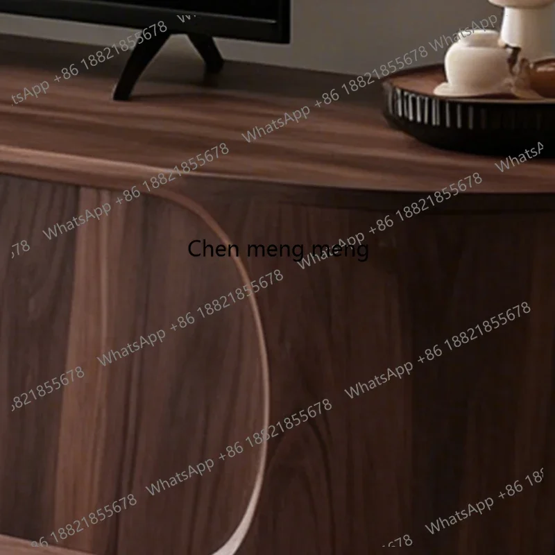 New Chinese Style TV Cabinet Living Room Household Black Walnut Floor Storage TV Cabinet