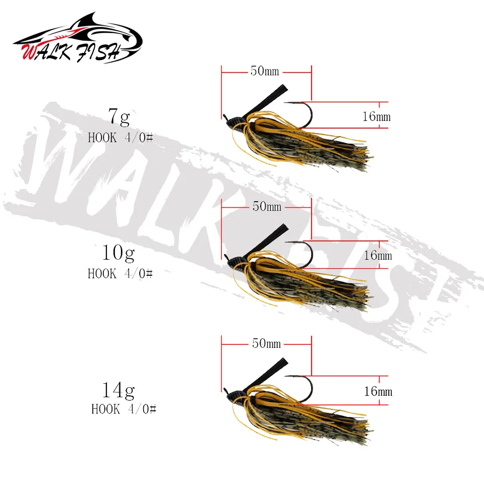 WALK FISH 7G 10G 14G Spinner Bait weedless jig Bass jig Chatter bait fishing lure chatterbait Wobbler For Bass Fishing Tackle