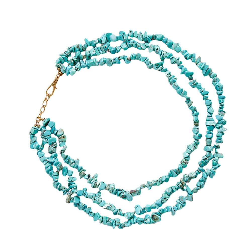 

1Pcs Gravel Chain Necklace Multi-Layer Bohemian Style Jewelry Exquisite Workmanship Comfortable Fit Ideal Gift for Women Girls