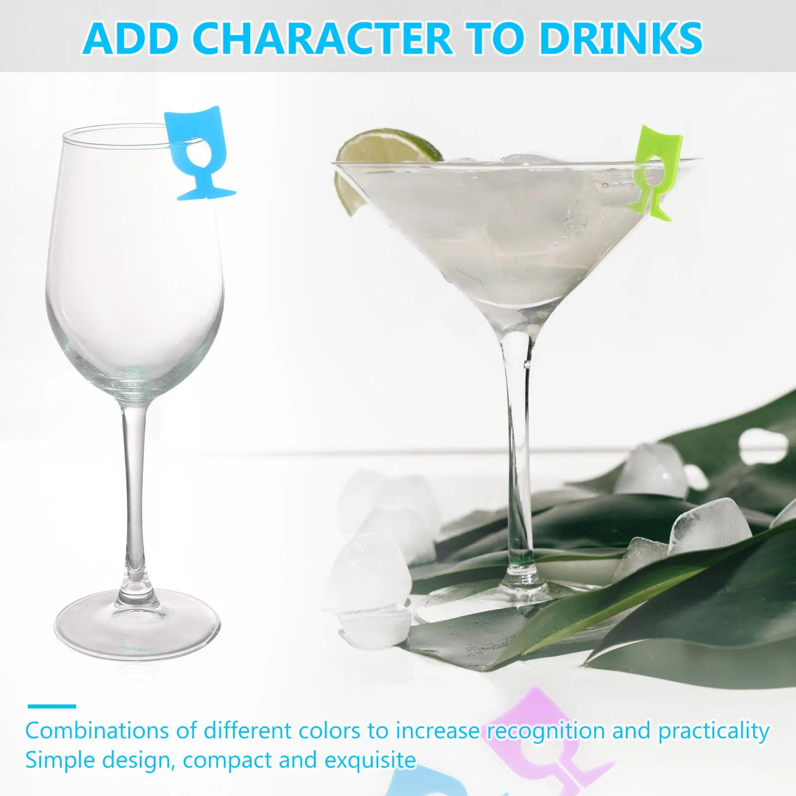 

16Pcs Silicone Wine Glass Charms Cup Shape Drink Tags for Party Favors Holiday Celebration Decorations Glass Identifier Supplies