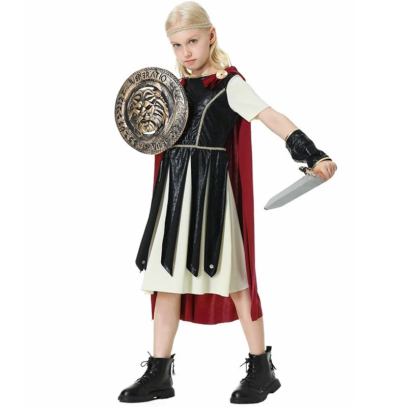 زي تنكري لسبارتاكوس للهالوين، ملابس المصارعين الرومان، بدلة المصارع، زي مسرحي وطني للنساء