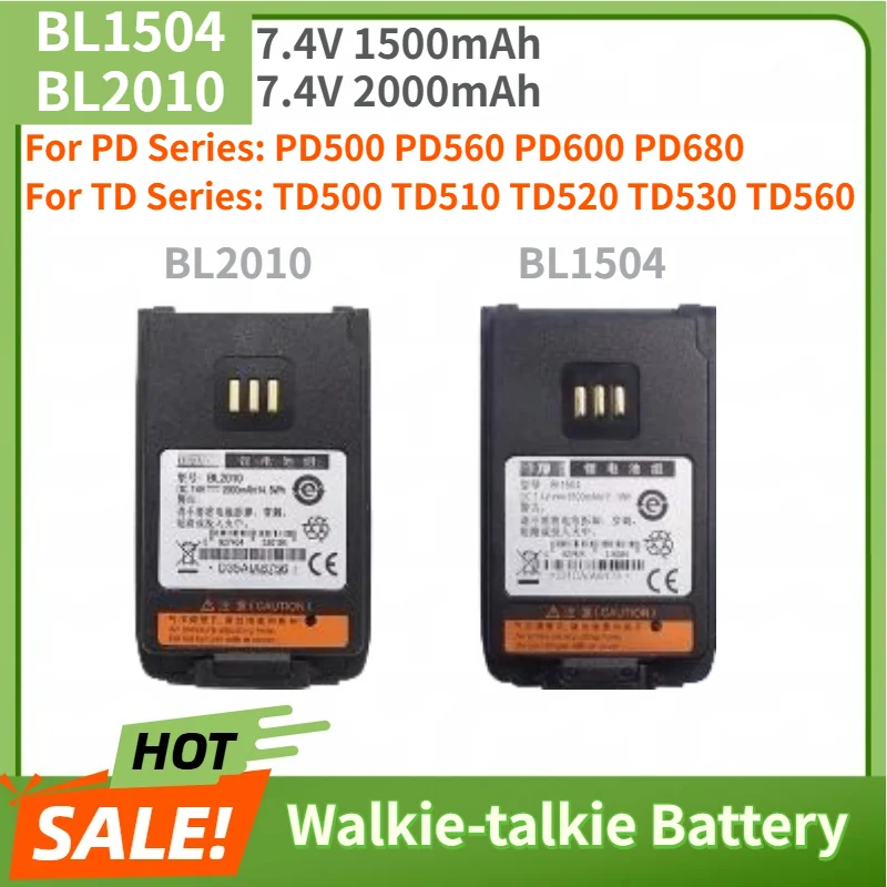 BL1504 BL2010 High Quality Battery 7.4V 1500mAh 2000mAh for TD560 TD580 TD500 TD510 Walkie-talkie Replacement Battery