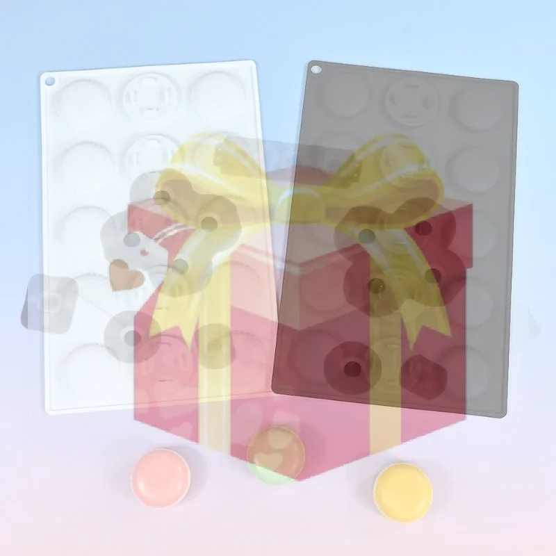 【HG】15 Cavity Macaron Silicone Mold Chocolate Biscuit French Pastry Baking Mold Aromatherapy Candle Squishy Making Mold