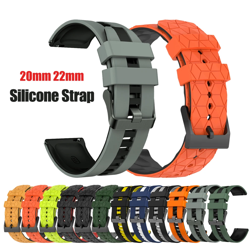 20mm 22mm Silicone Strap For Garmin Forerunner 265 255 245 645 Misic Strap Venu 3 2 Plus Sq/Vivoactive 5 4/Zepp Z Bracelet Belt