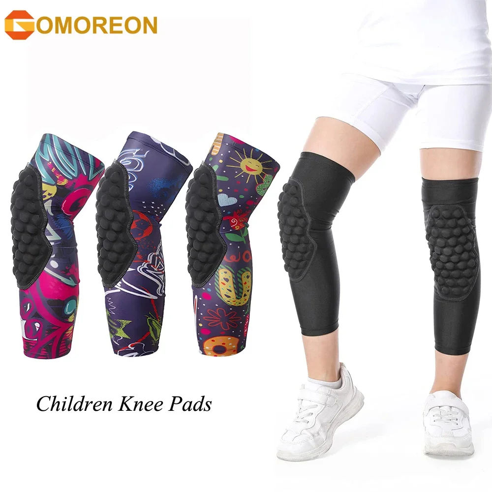 Honeycomb Knee Support Knee Pads Brace Leg Sleeve Calf Compression Knee Protection For Kids Child Sports Football Basketball