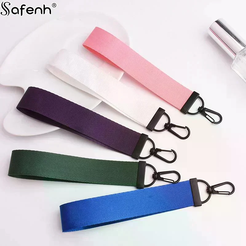 1pcs Solid Color Simple Webbing Keychain Phone Lanyard Keyring Knapsack Car Key Chain Bag Pendant Jewelry DIY Accessories Gift