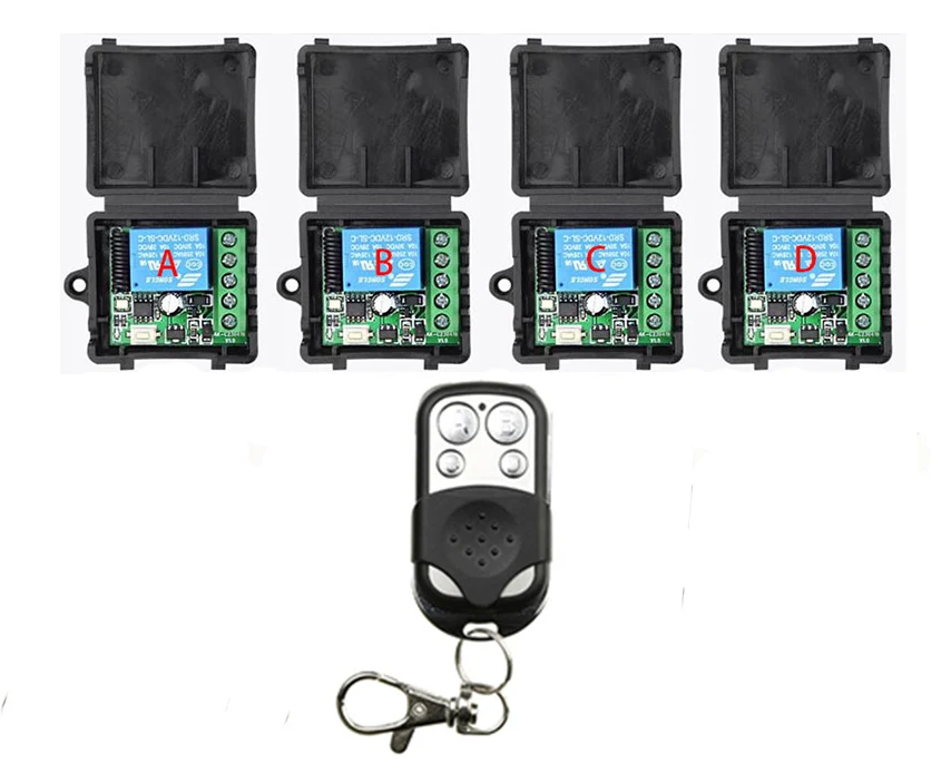 Interruttore di telecomando universale senza fili DC 12V 1CH 10A Modulo ricevitore relè Trasmettitore RF 433Mhz Telecomandi per casa intelligente