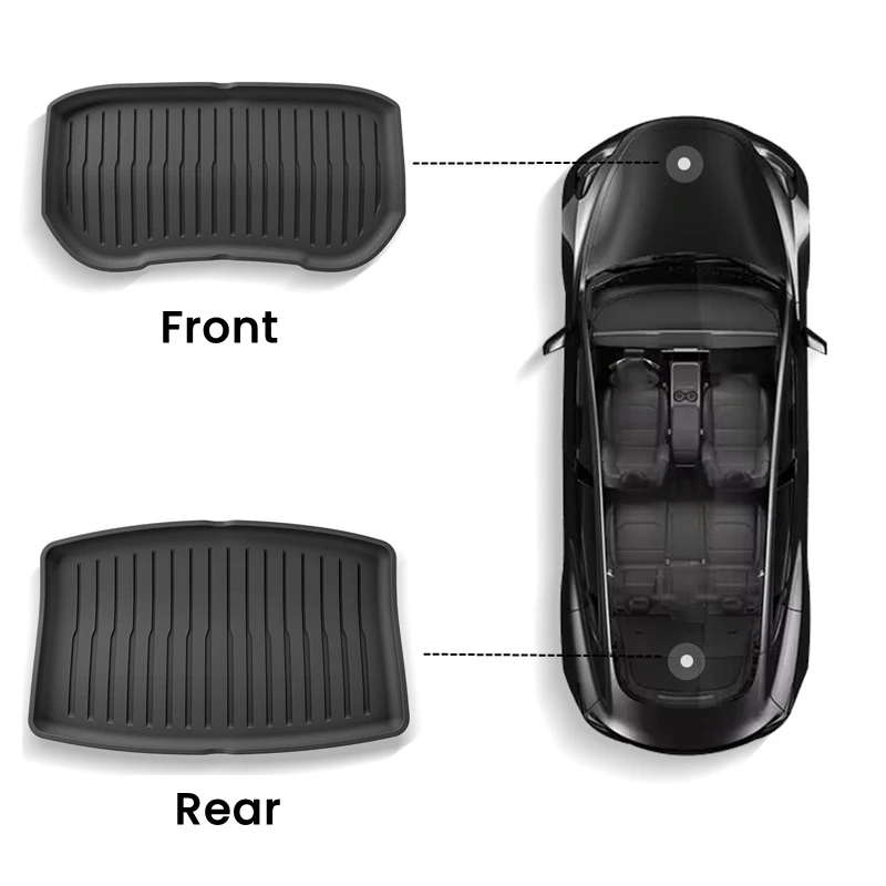 For Tesla Model 3+ Highland Car Front Rear Trunk Mats TPE All-Weather Trunk Storage Protective Cover Cargo Liner Anti Dirty Pads