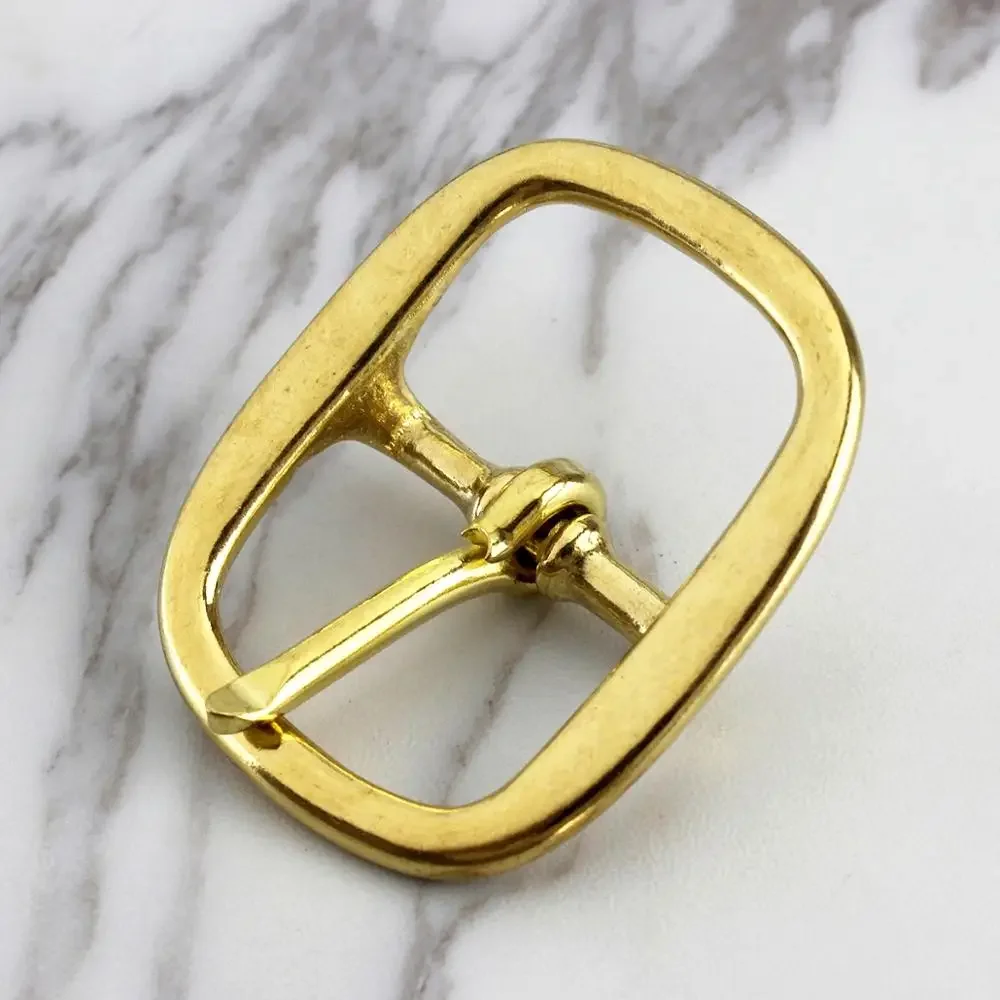 Brass Tri Glide Belt Buckle Middle Center Bar Buckle Single Pin Oval for Leather Craft Bag Strap Horse Bridle Halter Harness