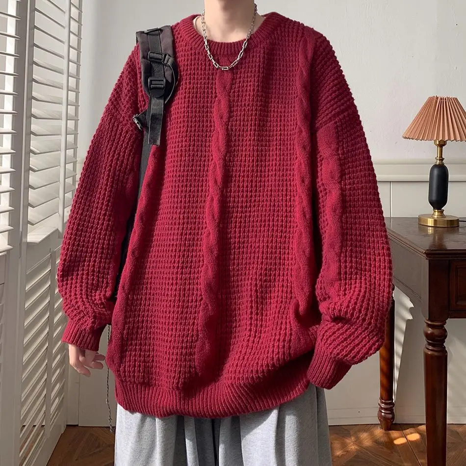 

Модный вязаный свитер, мужской круглый Ne Twist Bot irt Lazy Sle, простой современный осенне-зимний мягкий полиэстер F...