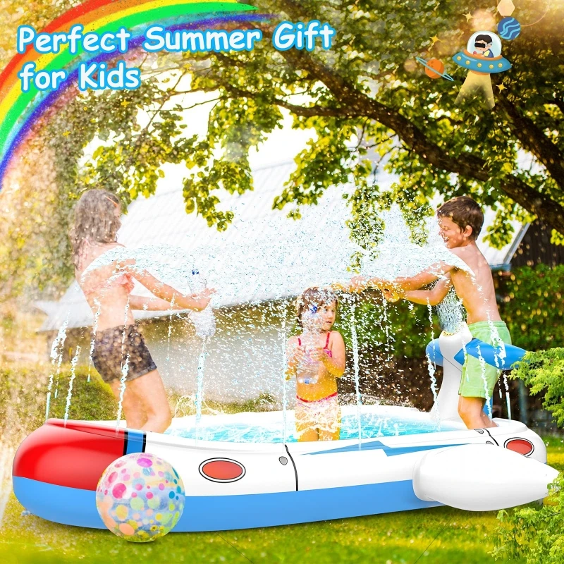 Kids Swimming Pool Inflatable Spray Pool Outdoor Splash Pad Summer Backyard Water Park Children's Sprinkler Water Play Mat