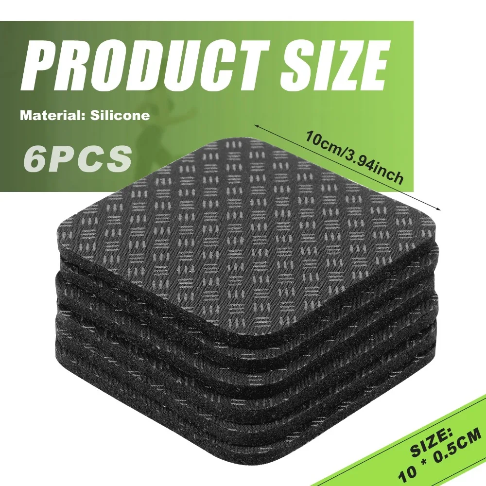 6Pcs Silicone Treadmill Mat Anti Vibration Exercise Equipment Mat Noise Reduction Walking Pad Anti Slip Treadmill Pad