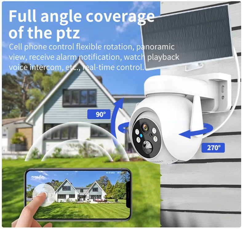 Low Power 3MP Solar Surveillance Camera 4G/Wifi Outdoor Night Vision Human Tracking Motion Detection CCTV Cam 7800mAH Battery