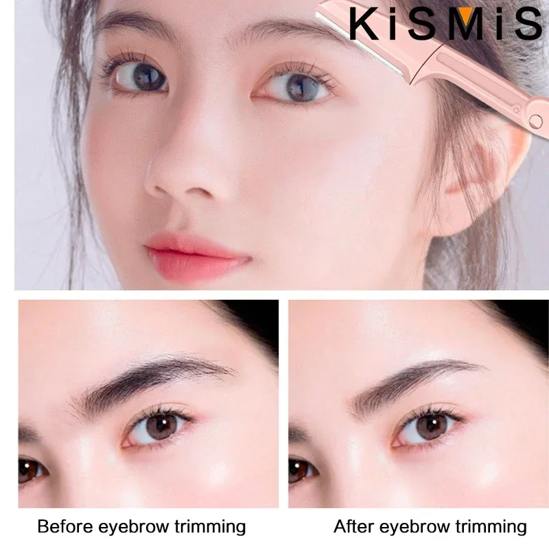 مجموعة ماكينة حلاقة للحواجب مكونة من 3 قطع بتصميم قابل للطي لسهولة الاستمالة وتشكيل دقيق وصديقة للسفر للاستخدام اليومي #2