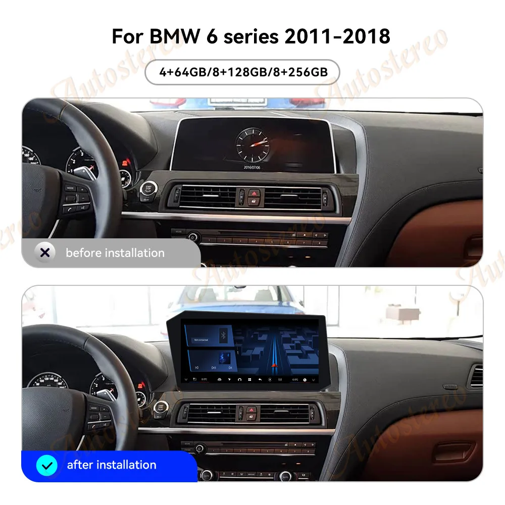 

12,9-дюймовый автомобильный радиоприемник Android 14, экран Carplay для BMW 6 серии GT 2011-2018, мультимедийный плеер, GPS-навигация, головное устройство, новый автомобиль