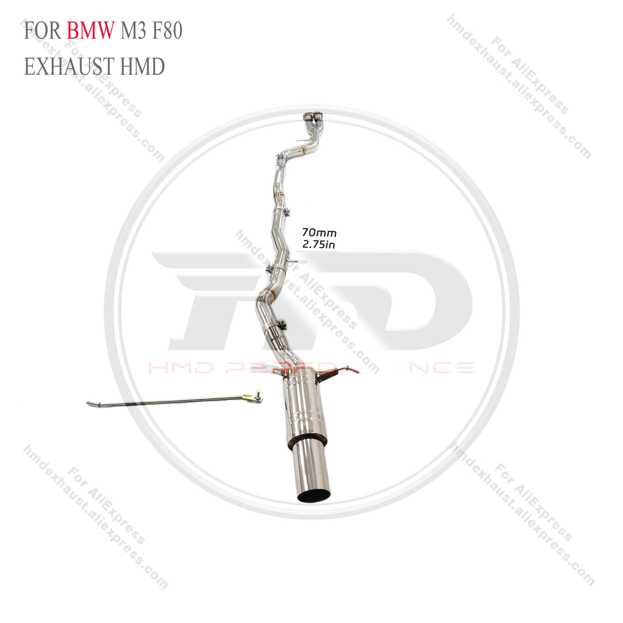 

Stainless steel catback for BMW M3 F80 without valve HMD Exhaust System Performance Quality certification