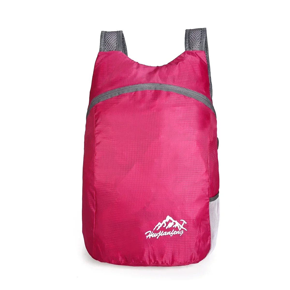 

Unisex Minimalist Waterproof Polyester Backpack Spacious Capacity with Mountain Logo, Adjustable Straps Travel/Beach Luggage Bag
