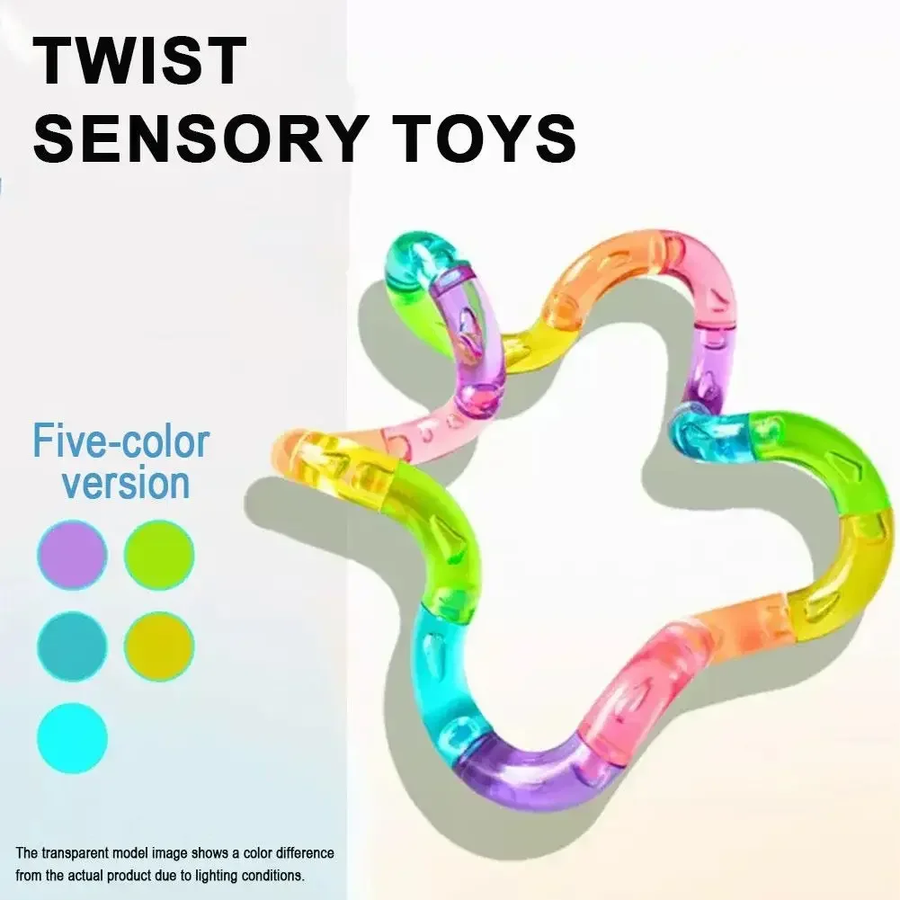 Deformable Rope Fidget Toy Deformation Rope Knot Pressure Stress Relief Toys Rrainbow Color Anti Stress Deformable Rope Best Toy