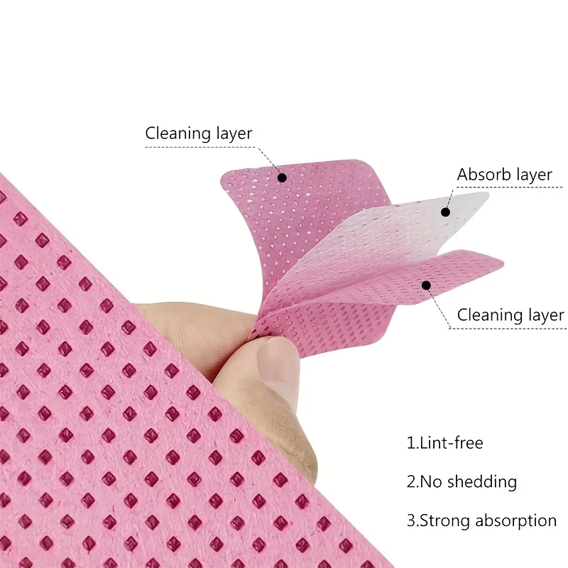 50 Toallitas de Terciopelo para Uñas, Súper Absorbentes, para Remover Esmalte en Gel, Extensiones de Pestañas y Uñas