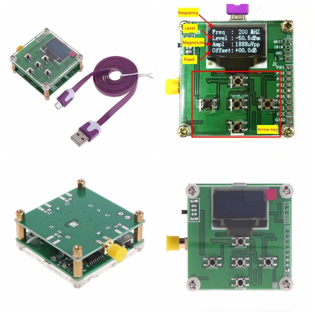 8GHz 1-8000Mhz OLED RF Power Meter -55 till -5 dBm + Sofware