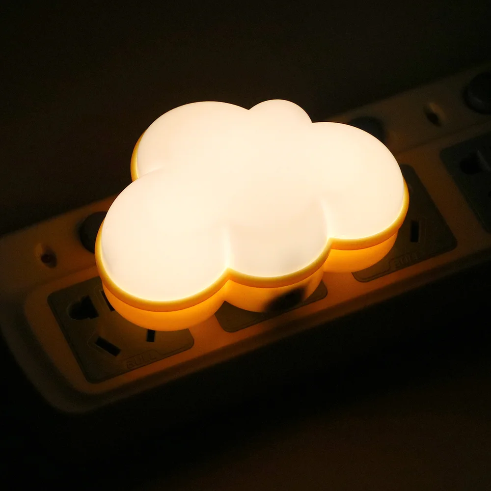 WoodPow Light Sensor Control Comfort Night Light Cloud Shape EU US Plug Novelty Kids Night Light For Baby Room Gift Illuminator