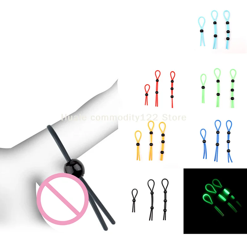 Adjustable Rope Binding Ball Stretcher Sperm Penis Ring Male Lock Rope Colorful Ejaculation Delay Erection Rings Adult Sex Toys