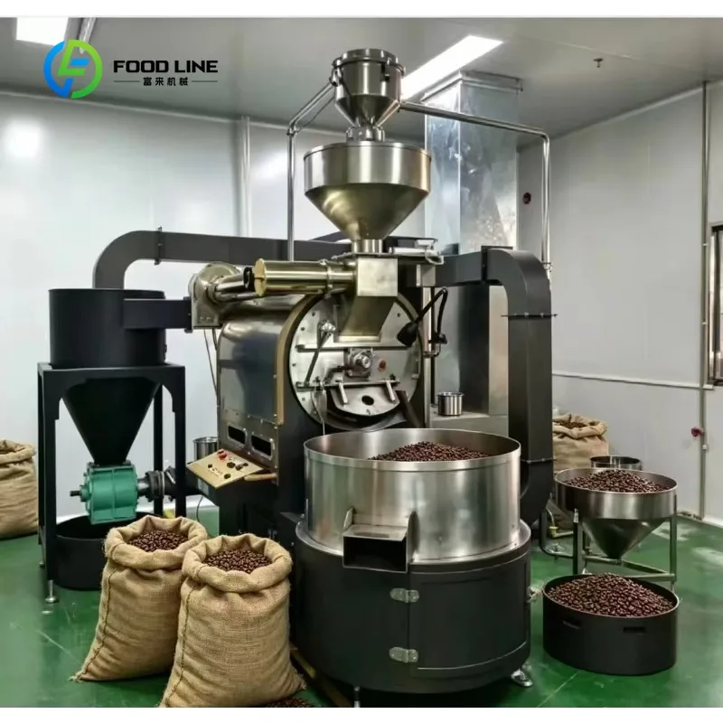 Customized 60kg Food Grade Stainless Coffee Drum Roaster | Dual Temp Control 0-300 Adjustable Electric Roaster for Commercial