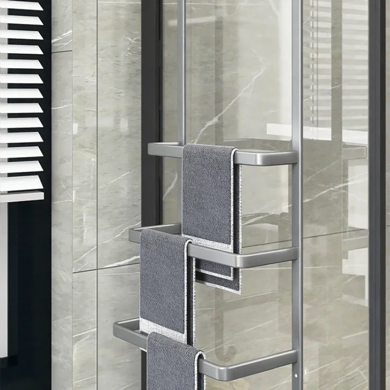 

Bathroom towel rack non-perforated shower room glass door hanger toilet bath towel rack towel