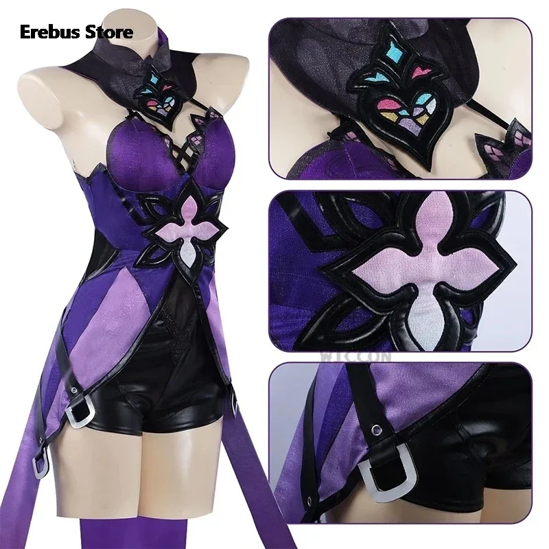 

Game honkai star rail Black Swan cosplay costume full set dress uniform Halloween Party Black Swan cosplay dress outfit wig shoe