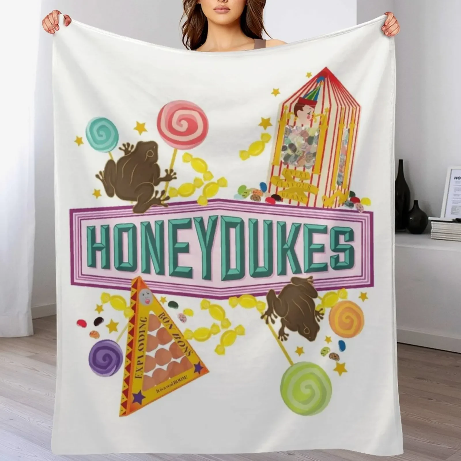 

Magical Sweet Shops Throw Blanket Soft Home Decor Blanket for Couch Bedroom