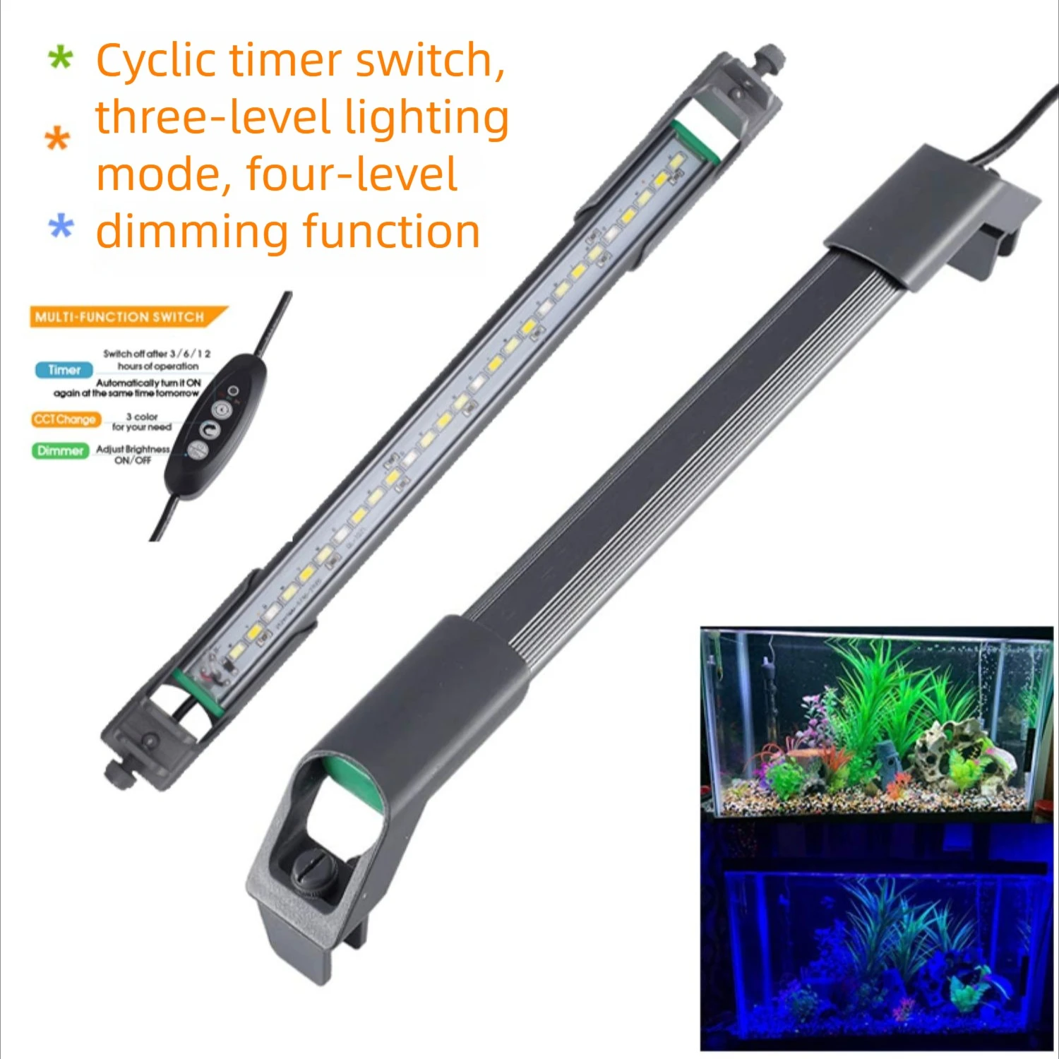 

LED Aquarium Light for Saltwater & Freshwater Fish Tank, Full Spectrum Fish Tank Plant Light With Timer ,Daylight Moonlight Mode