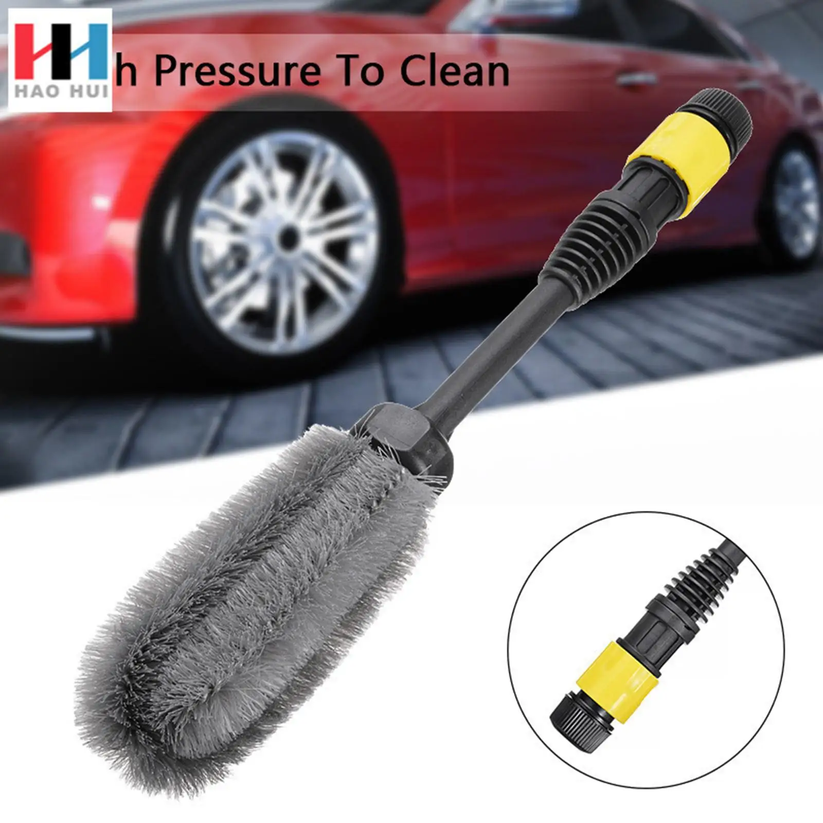 High-Pressure Soft Washing Brush, ,Pressure Washer Tire Brush Scrub Brush Drive Brush Brake Calipers