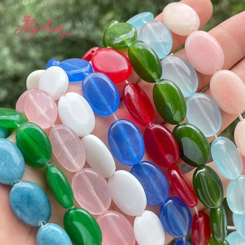 

13x18mm Smooth Oval Beads Jades Stone Beads For DIY Necklace Bracelets Earrings Pandant Jewelry Making Loose 15" Free Shipping