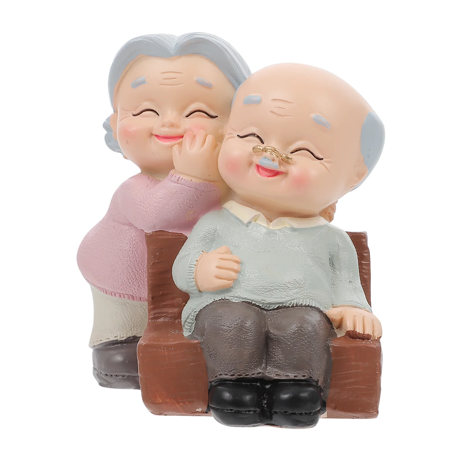 Old Man Granny Ornaments Cake Resin Statue Grandparents Loving Figure Decor Figurine Decoration Go Hand Car