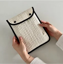 Funda protectora para ordenador portátil para mujer, maletín de algodón blanco y negro, funda de transporte para tableta, INS Macbook