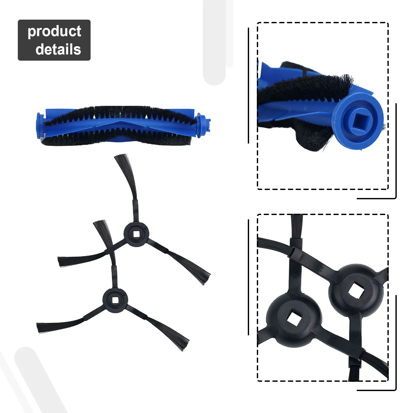 Cleansing Efficiency Boost Spare Central & Side Brushes Set For Compatible Bluapunkt Models Including XRollo & More