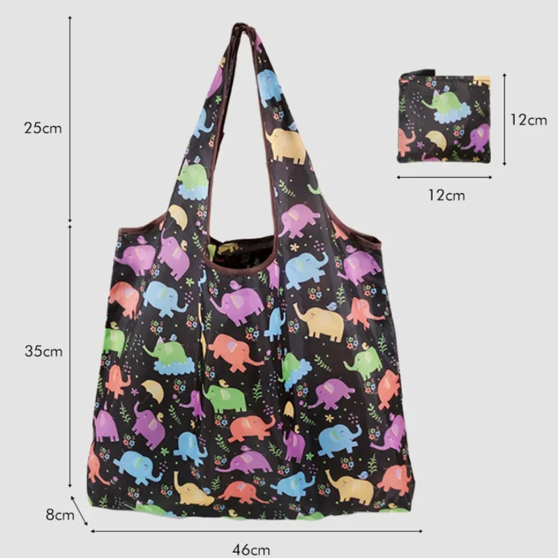 2023 Women Tote Shopping Bag Flower Printing Foldable Reusable Eco-friendly Shopper Bags Tote Grocery Foldable Storage Bag Case