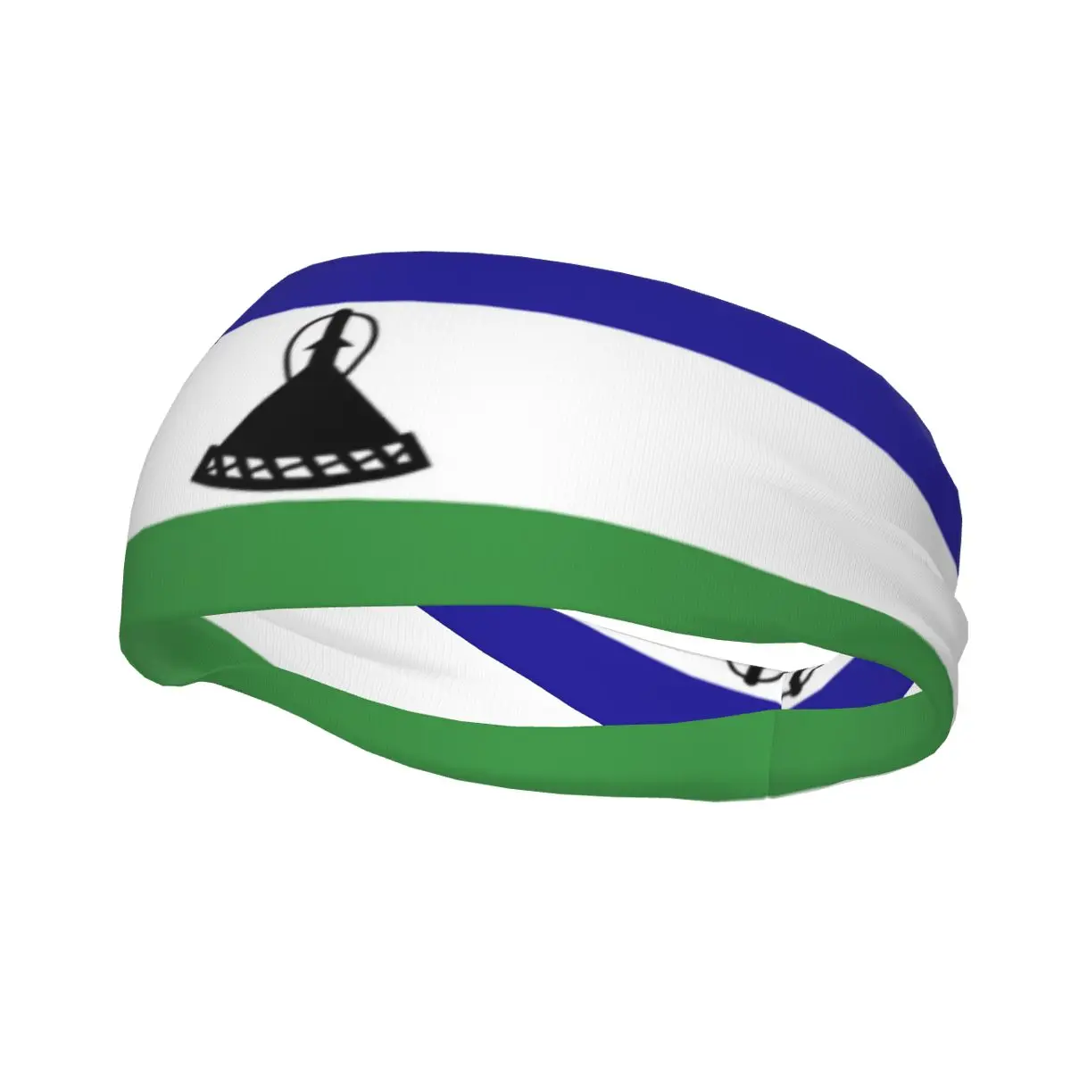 Custom Lesotho Flag Sport Headbands for Women Men Stretchy Moisture Wicking Gym Sweatband