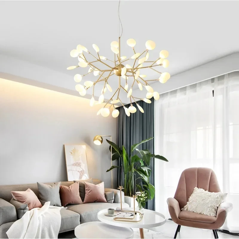 Nordic Creative Chandelier Living Room Kitchen Bedroom Study Pendant Lamp Modern Household Firefly Restaurant Lighting Fixtures