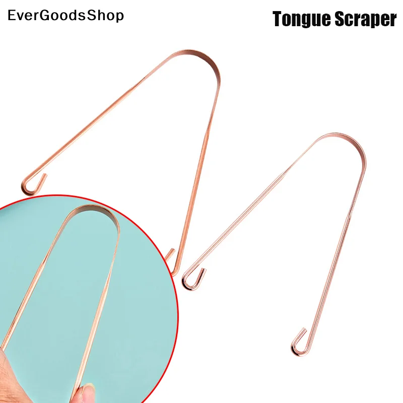 

New Pure Copper/Stainless Steel Tongue Scraper Oral Cleaner Brush Fresh Cleaning Hygiene For Men And Women Tounge Scraper