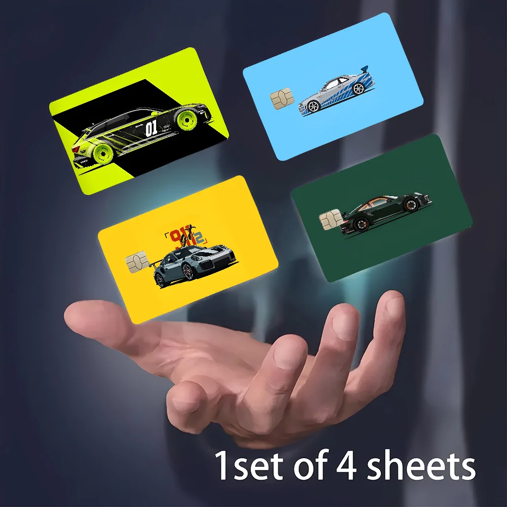 Klassische GT Racing RS CarCartoon Kreditkarte Haut Aufkleber Für Bank Karte Bus Metro Karte Aufkleber Wasserdicht Frauen Geschenk
