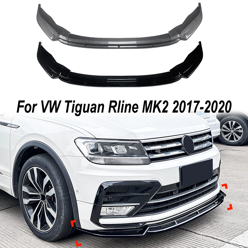 Car Front Bumper Lip Splitter Diffuser Lip Body Kit Car Spoiler Bumper Accessories For VW Tiguan Rline MK2 2017-2020