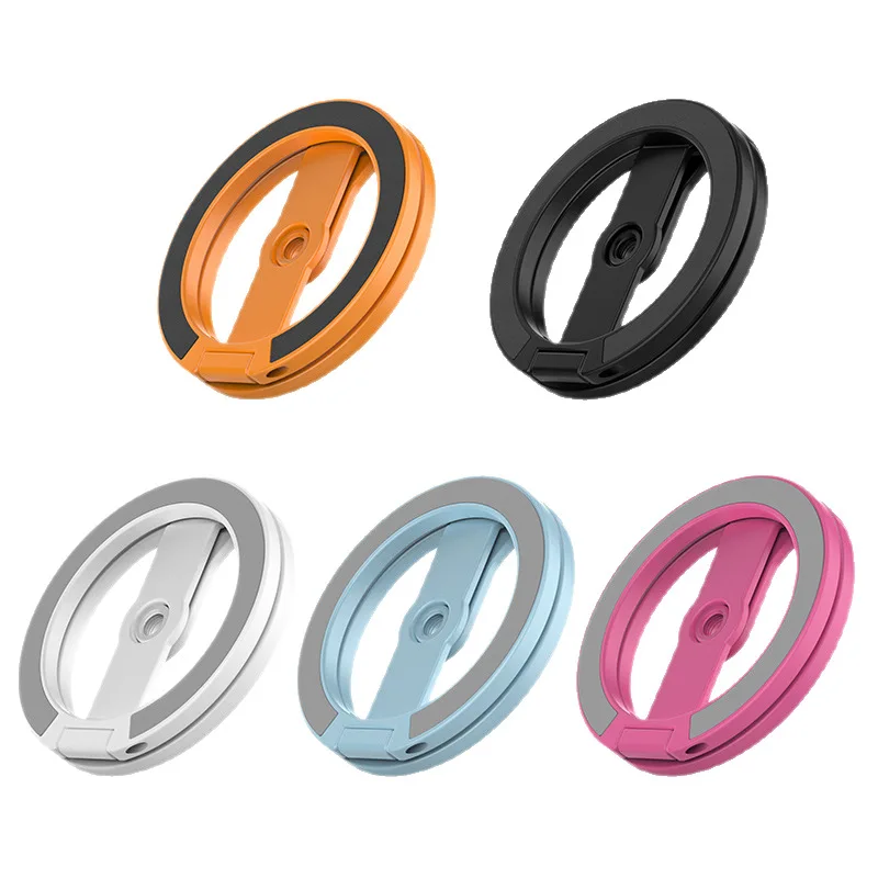 Double-sided Strong Magnetic Phone Holder For Photography Equipment Magnetic Ring Buckle Metal Portable Folding Magnet Stand