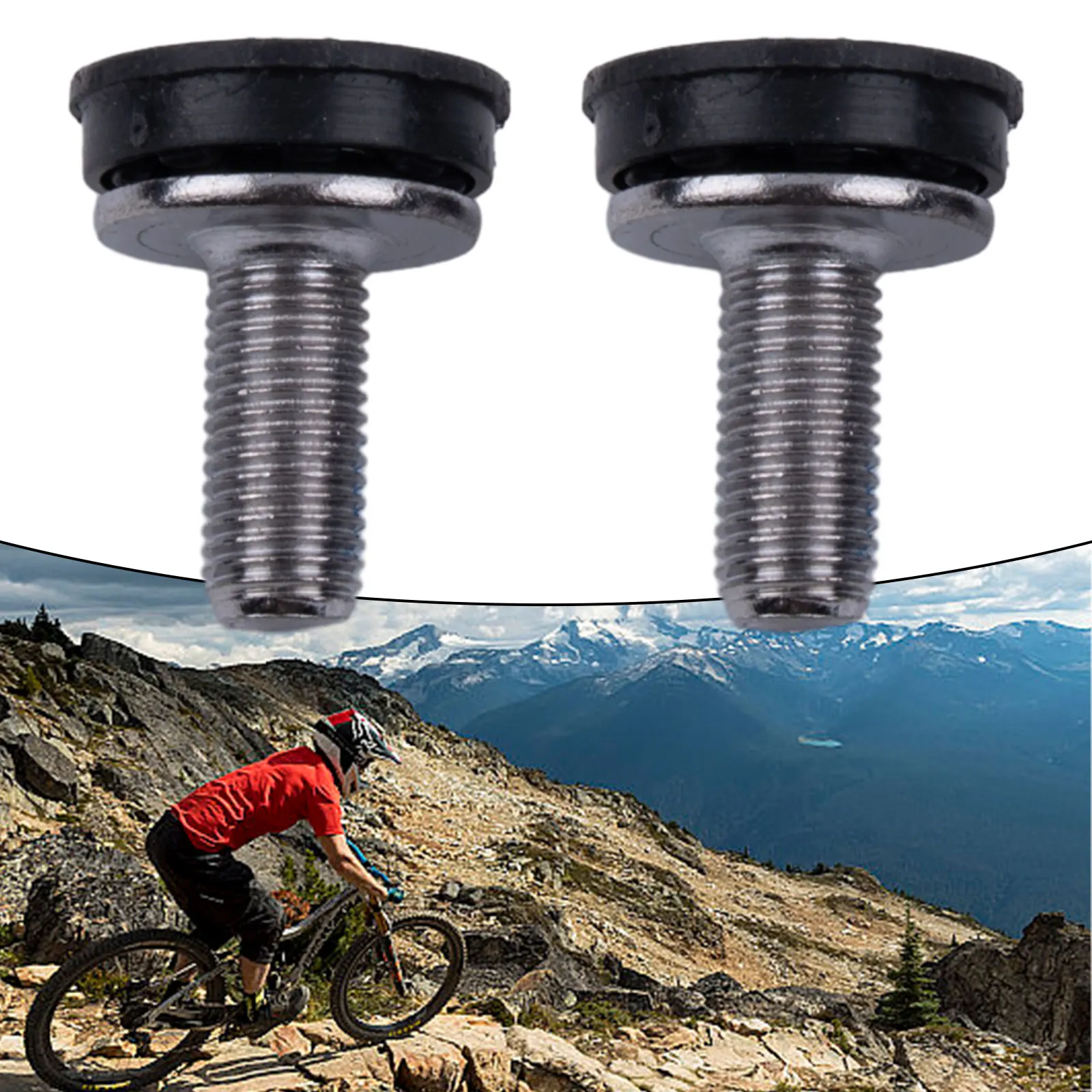 2Pcs M8 Mountain Road Bike Crankset Bolts Bicycle Crankset Central Bolts Steel Screws Nuts Crankset Bottom Bracket