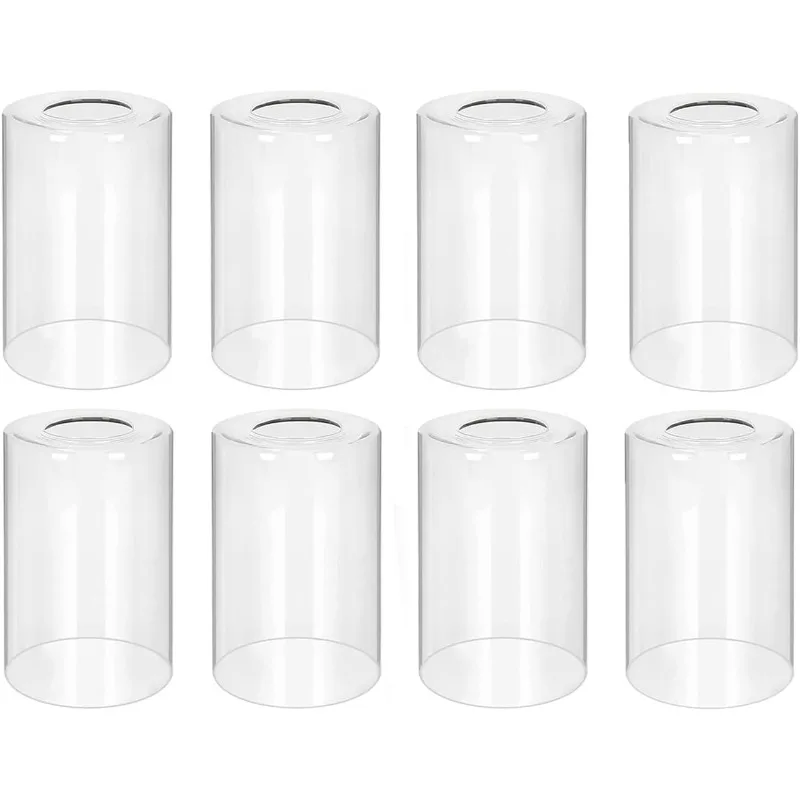 

8 Pack Lamp Shade，Glass Shade Covers Replacements for Light Fixtures，Cylinder Globe Glass Shades Covers for Pendant
