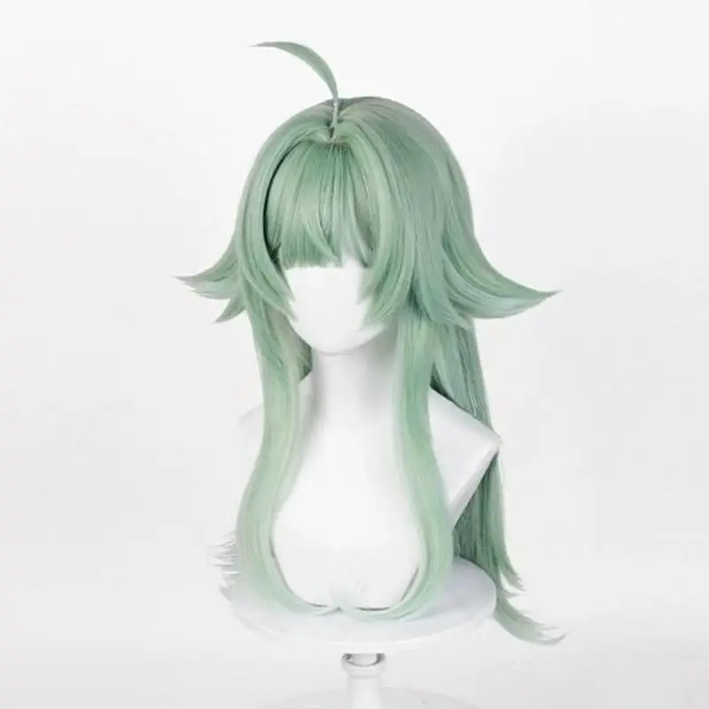 ‌ Honkai Star Rail Huo Huo cosplay pruik - gradiënt groene golvende bob, anime karakter kostuumaccessoires