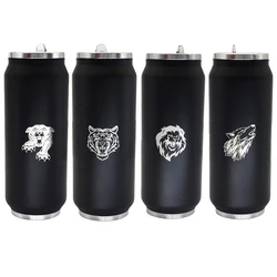 Logo Costom Beverage Can Hot Insulation With Straw Thermos Garrafa Termica Stainless Steel Water Bottle 300/500ml