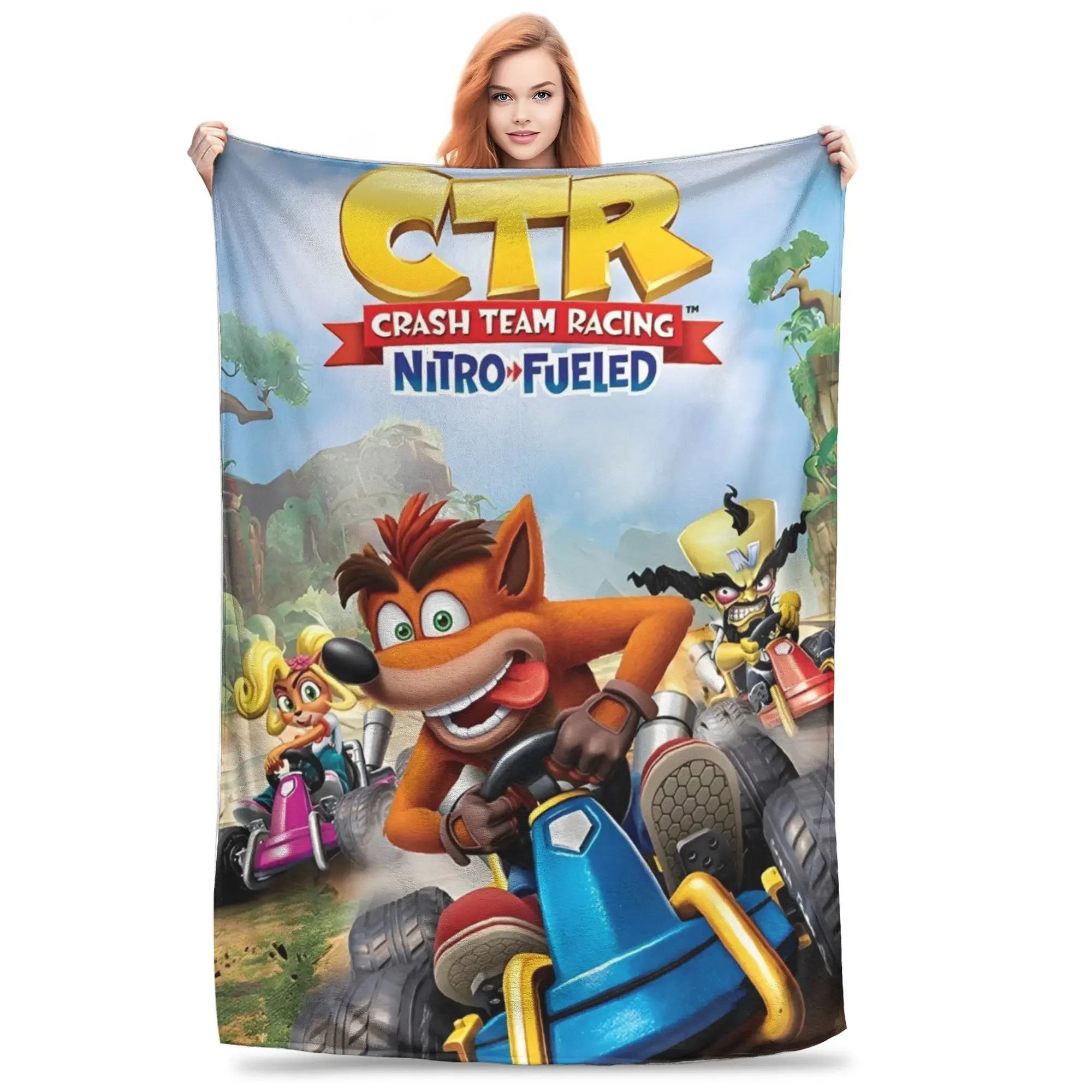 

Супермягкое одеяло с изображением Crash Bandicoot, премиум-класса, из фланелевого флиса, легкое, уютное, для взрослых, с дизайном видеоигры.