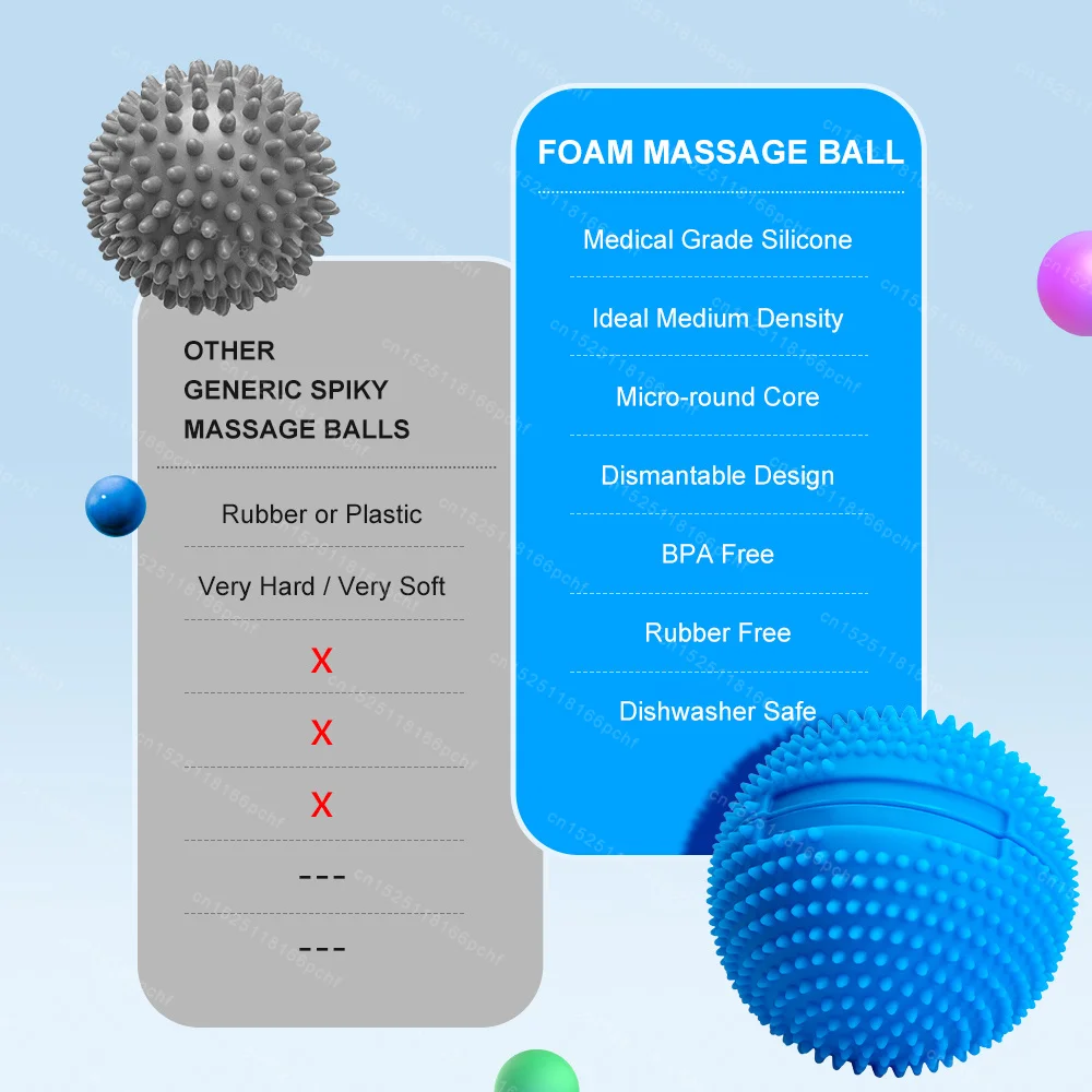 Detachable Foot Neuro Massage Ball with Spikes Pilates Yoga Sports Fitness Muscle Relaxation Massage Ball for Body Hand Therapy view 6
