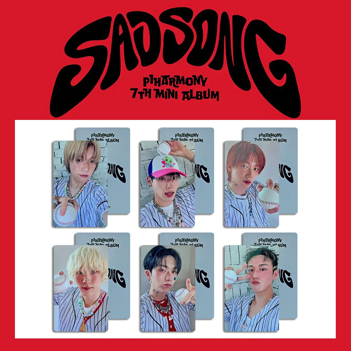 6Psc/Set KPOP P1Harmony Album SAD SONG Photocards High Quality